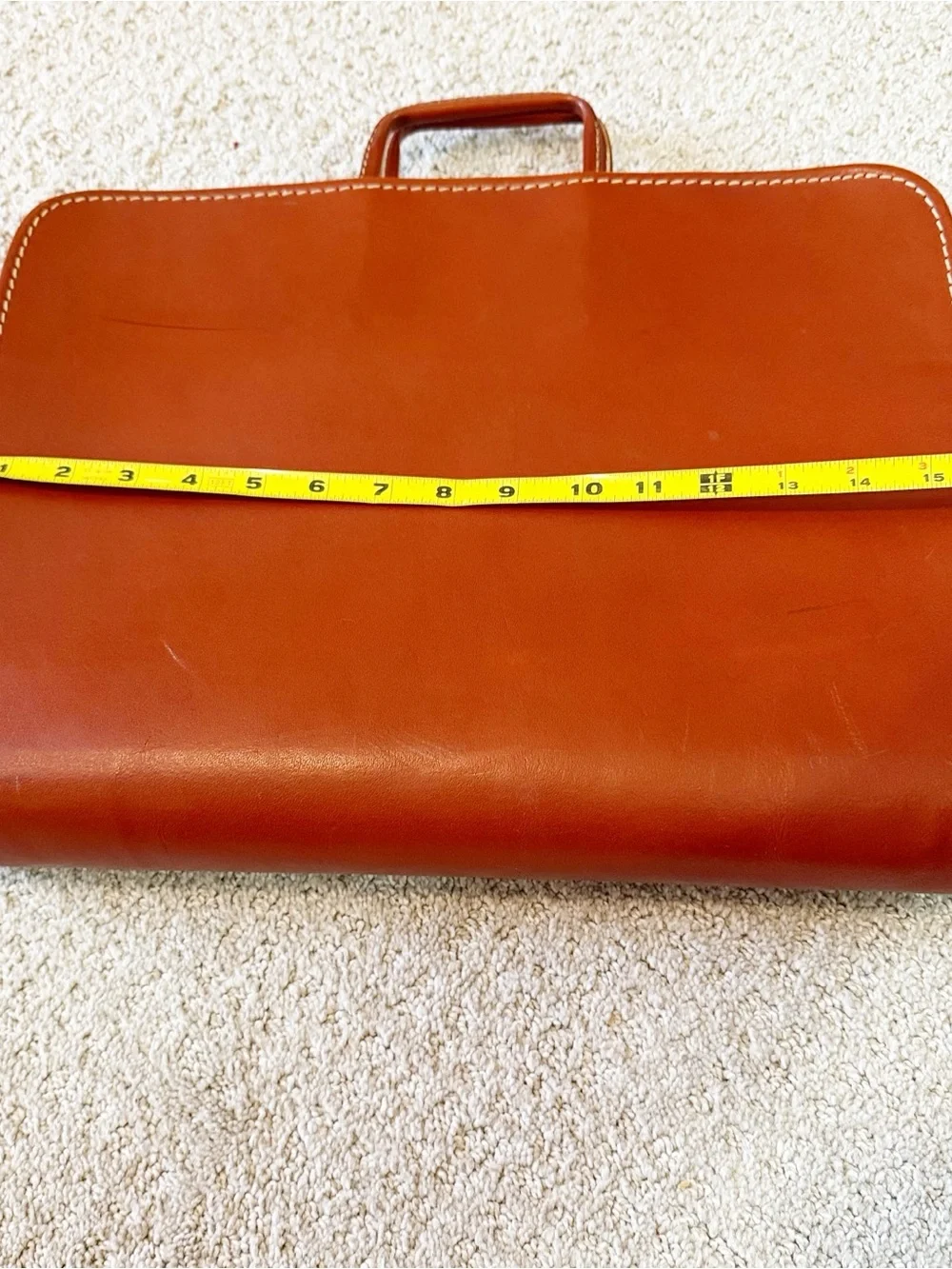 Vintage Split Cowhide Leather Legal Portfolio Briefcase Document Bag USA 50s 60s